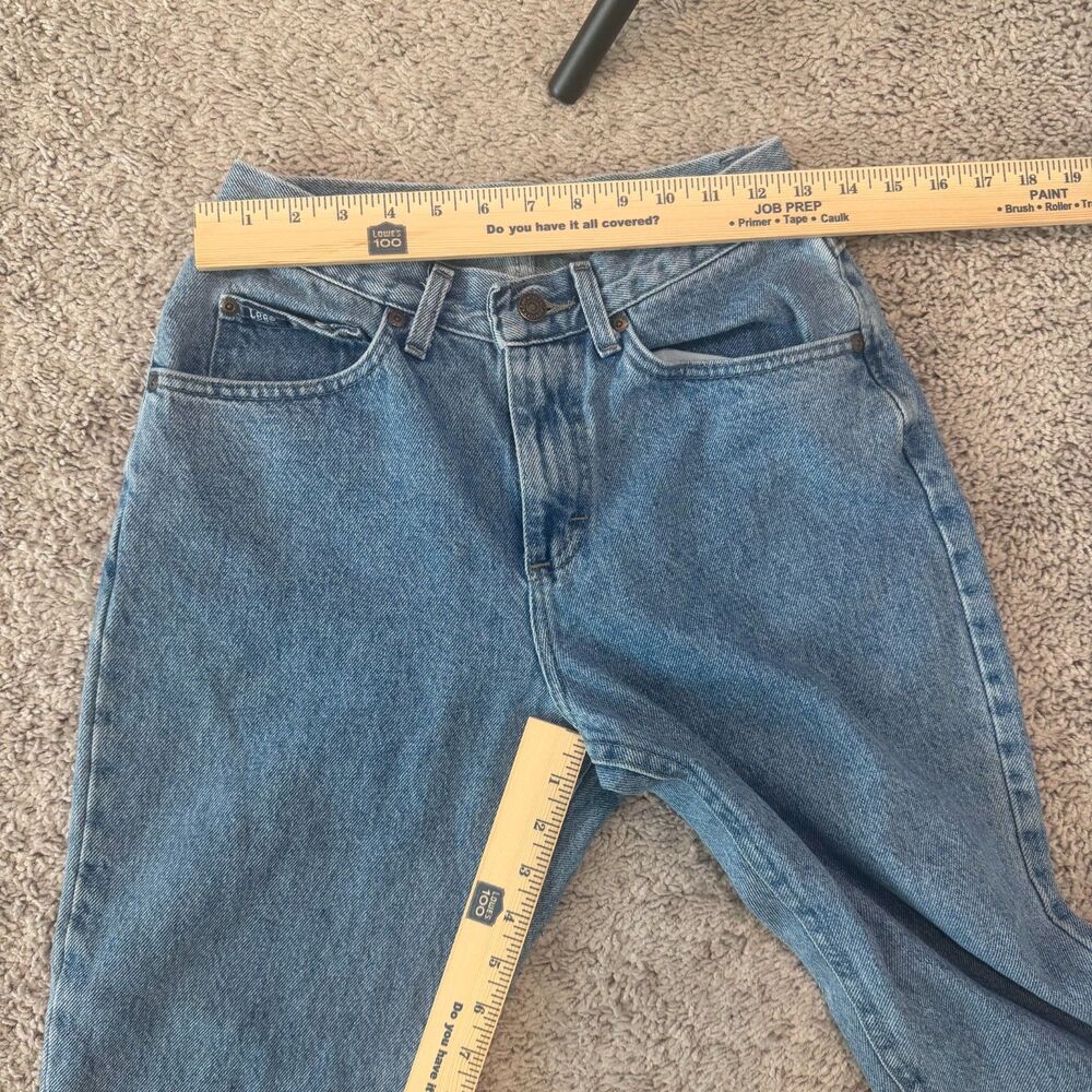 Vintage Lee High Rise Mom Jeans Light Wash Straight Leg Denim - Picture 6 of 7